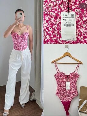 Zara women’s printed corset bodysuit 4688 118